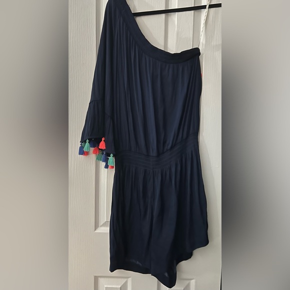 Navy Lilly Pulitzer Romper EUC XL with tassels - Picture 3 of 3